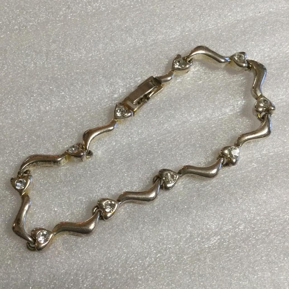 Rhinestone Heart Bracelet